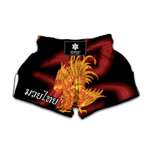 Chinese New Year Rooster Print Muay Thai Boxing Shorts