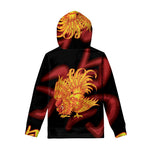Chinese New Year Rooster Print Pullover Hoodie