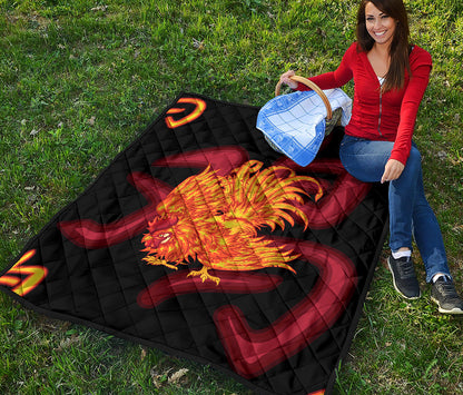 Chinese New Year Rooster Print Quilt