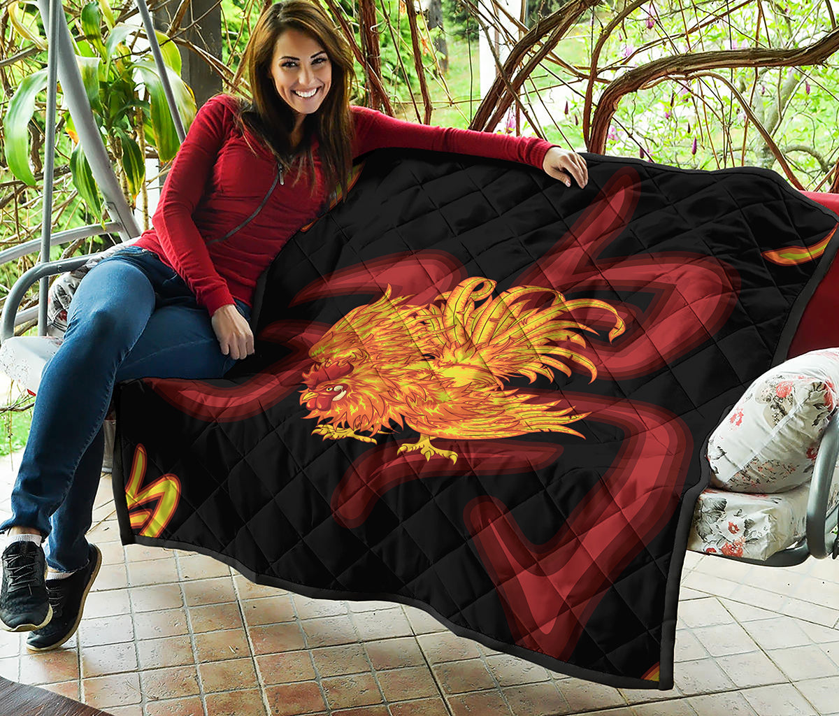 Chinese New Year Rooster Print Quilt