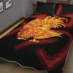 Chinese New Year Rooster Print Quilt Bed Set