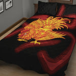 Chinese New Year Rooster Print Quilt Bed Set