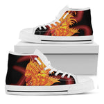 Chinese New Year Rooster Print White High Top Shoes