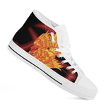 Chinese New Year Rooster Print White High Top Shoes