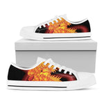 Chinese New Year Rooster Print White Low Top Shoes