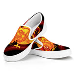 Chinese New Year Rooster Print White Slip On Shoes