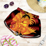 Chinese New Year Rooster Print Women's Shorts