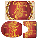Chinese Ox Zodiac Sign Print 3 Piece Bath Mat Set
