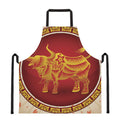 Chinese Ox Zodiac Sign Print Apron