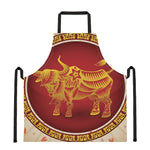 Chinese Ox Zodiac Sign Print Apron