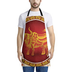 Chinese Ox Zodiac Sign Print Apron