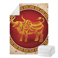 Chinese Ox Zodiac Sign Print Blanket