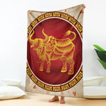 Chinese Ox Zodiac Sign Print Blanket