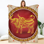 Chinese Ox Zodiac Sign Print Blanket