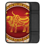 Chinese Ox Zodiac Sign Print Car Center Console Cover