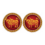 Chinese Ox Zodiac Sign Print Car Coasters