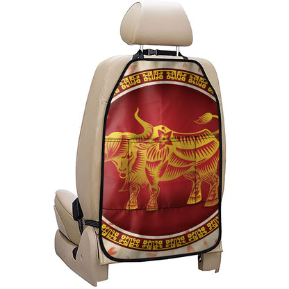Chinese Ox Zodiac Sign Print Car Seat Organizers