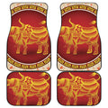 Chinese Ox Zodiac Sign Print Front and Back Car Floor Mats