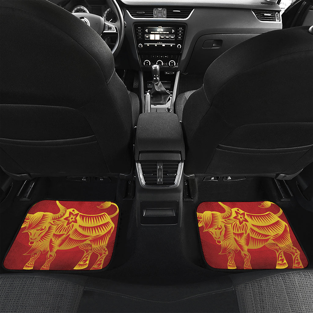 Chinese Ox Zodiac Sign Print Front and Back Car Floor Mats