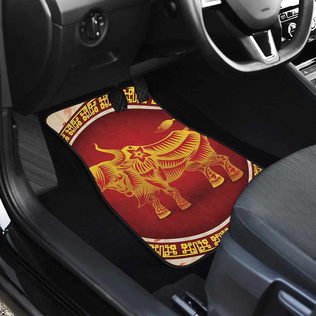 Chinese Ox Zodiac Sign Print Front Car Floor Mats