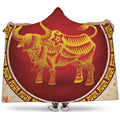 Chinese Ox Zodiac Sign Print Hooded Blanket