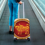 Chinese Ox Zodiac Sign Print Luggage Cover