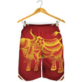 Chinese Ox Zodiac Sign Print Men's Shorts