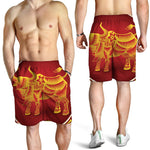 Chinese Ox Zodiac Sign Print Men's Shorts