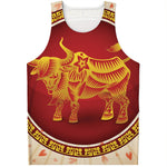 Chinese Ox Zodiac Sign Print Men's Tank Top