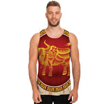 Chinese Ox Zodiac Sign Print Men's Tank Top