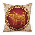 Chinese Ox Zodiac Sign Print Pillow Cover