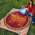 Chinese Ox Zodiac Sign Print Quilt