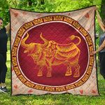 Chinese Ox Zodiac Sign Print Quilt