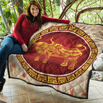 Chinese Ox Zodiac Sign Print Quilt
