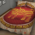 Chinese Ox Zodiac Sign Print Quilt Bed Set