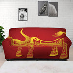 Chinese Ox Zodiac Sign Print Sofa Cover