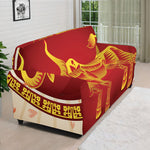 Chinese Ox Zodiac Sign Print Sofa Cover