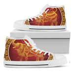 Chinese Ox Zodiac Sign Print White High Top Shoes