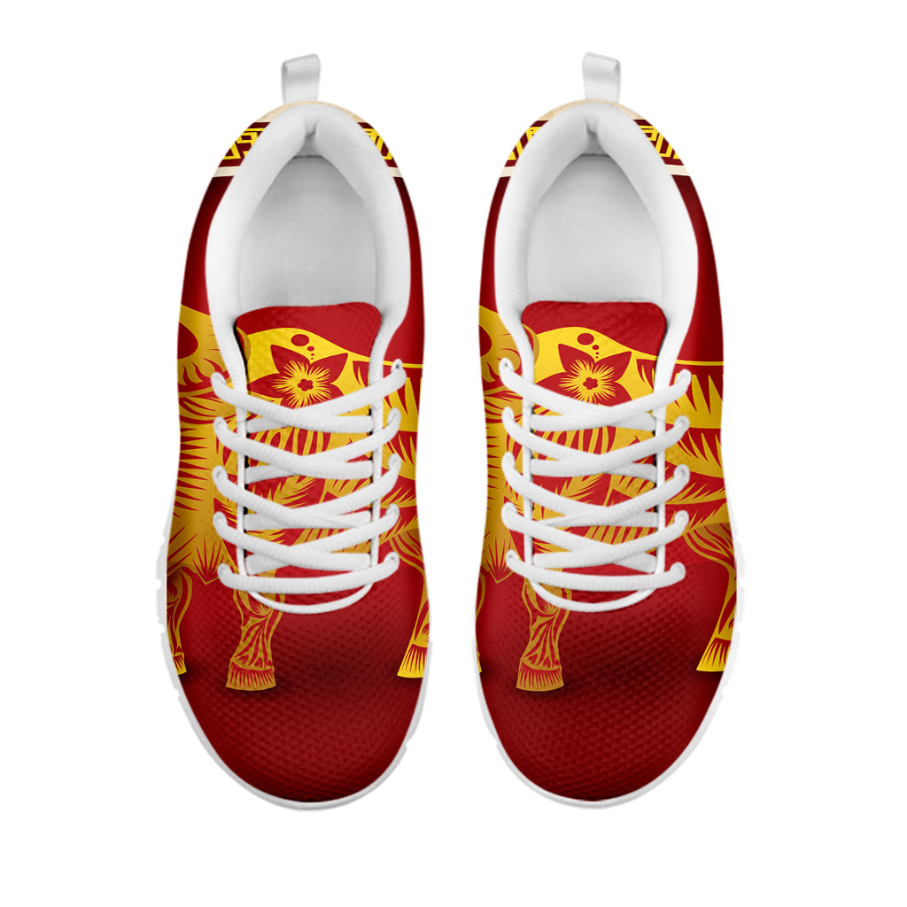 Chinese Ox Zodiac Sign Print White Sneakers