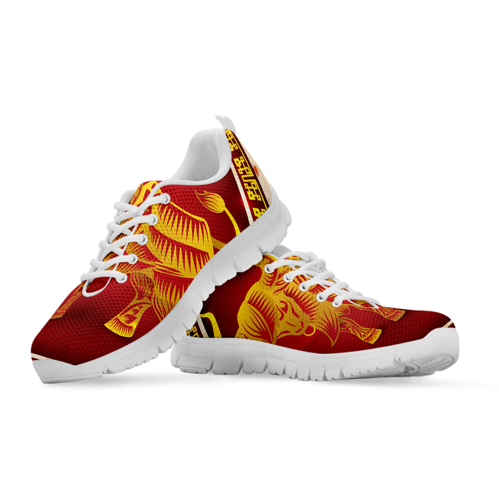 Chinese Ox Zodiac Sign Print White Sneakers