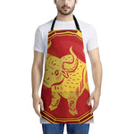 Chinese Ox Zodiac Symbol Print Apron