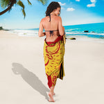 Chinese Ox Zodiac Symbol Print Beach Sarong Wrap