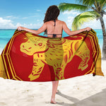 Chinese Ox Zodiac Symbol Print Beach Sarong Wrap
