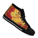 Chinese Ox Zodiac Symbol Print Black High Top Shoes