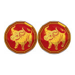Chinese Ox Zodiac Symbol Print Car Coasters