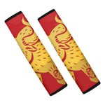 Chinese Ox Zodiac Symbol Print Car Seat Belt Covers