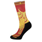 Chinese Ox Zodiac Symbol Print Crew Socks