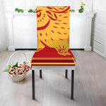 Chinese Ox Zodiac Symbol Print Dining Chair Slipcover