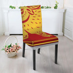 Chinese Ox Zodiac Symbol Print Dining Chair Slipcover