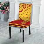 Chinese Ox Zodiac Symbol Print Dining Chair Slipcover